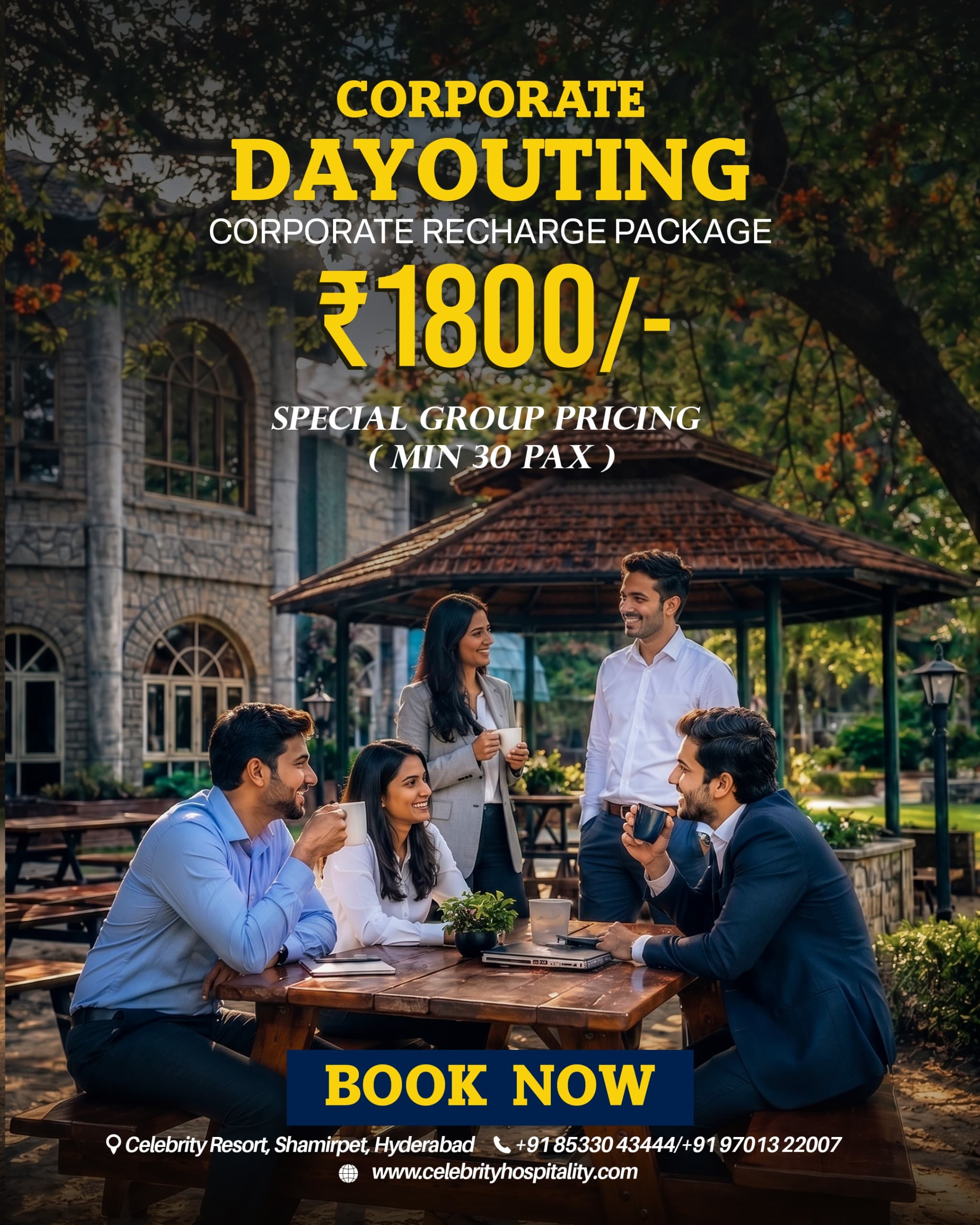 Corporate Day Outing offer at Celebrity Resort Hyderabad